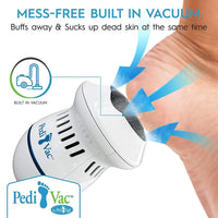 Rechargeable Electric Foot File PediVac - Callus Remover for Feet with Built-in Vacuum Removes Dead Skin from Feet with 2000 RPMs - Electric Callus Remover Sucks Up Shavings for Mess-Free Exfoliation