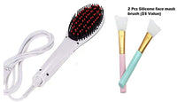 Hair Straightener Brush Fast Detangling Electric Comb, Ceramic Heating Anti-Static Anti-Scald Comb