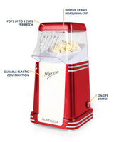 Nostalgia RHP310 Retro Series 8-Cup Hot Air Popcorn Maker