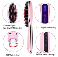 Hair Straightener Brush Fast Detangling Electric Comb, Ceramic Heating Anti-Static Anti-Scald Comb