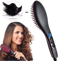 Simply Straight Ceramic Brush Hair Straightener Electric Heating Comb Magic As Seen on TV Black