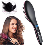 Simply Straight Ceramic Brush Hair Straightener Electric Heating Comb Magic As Seen on TV Black