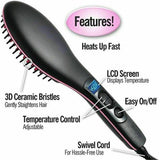 Simply Straight Ceramic Brush Hair Straightener Electric Heating Comb Magic As Seen on TV Black